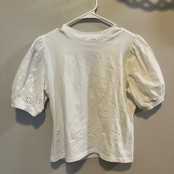 FRAME The Eyelet Sleeve Top Xs - Picture 3 of 7